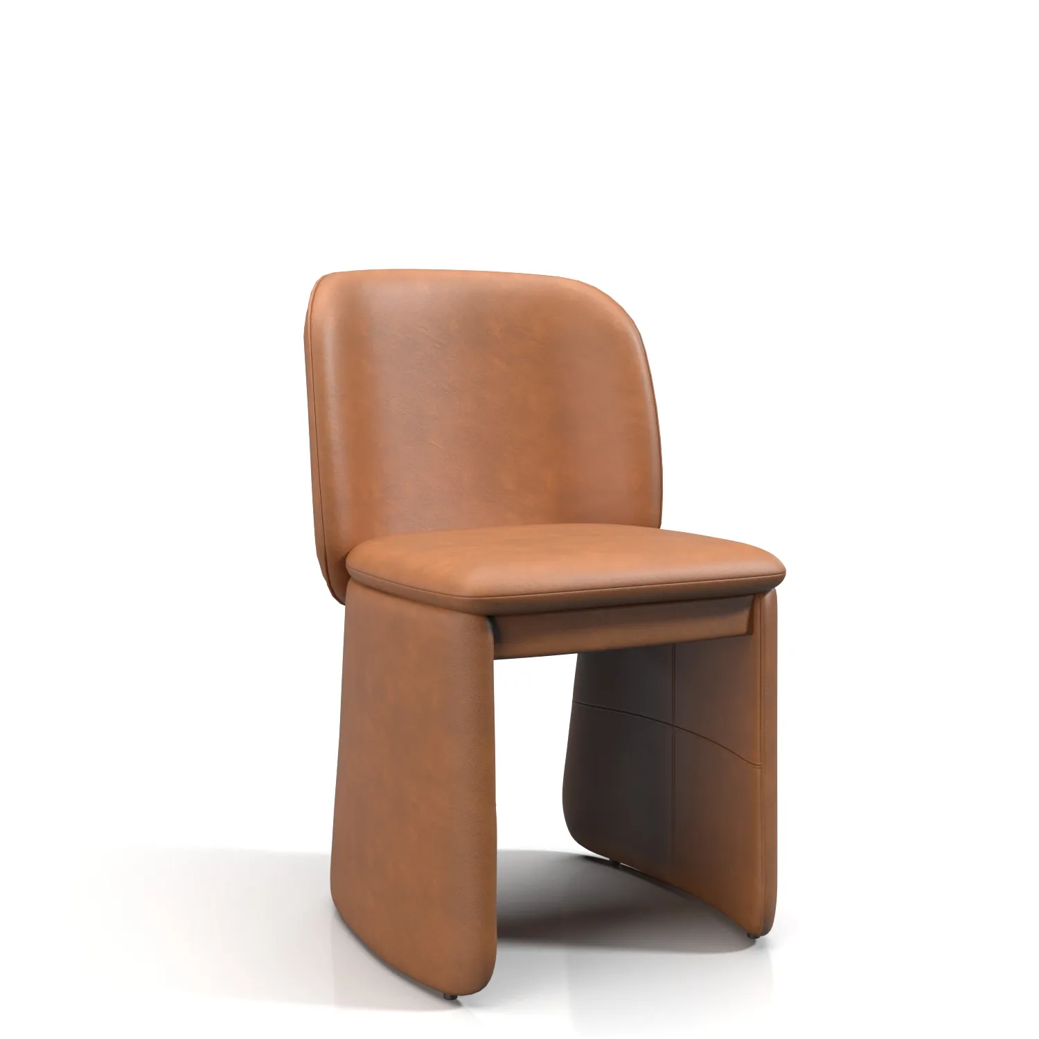 Evie Leather Dining Chair PBR 3D Model_01
